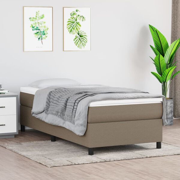 vidaXL Estructura de cama con somier tela taupe 90x200 cm