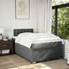 vidaXL Cama box spring con colch&oacute;n tela gris oscuro 120x190 cm