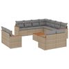 vidaXL Juego de sof&aacute;s jard&iacute;n con cojines beige mezcla 12 pzas rat&aacute;n PE