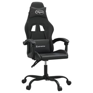 vidaXL Silla gaming giratoria cuero sint&eacute;tico negro