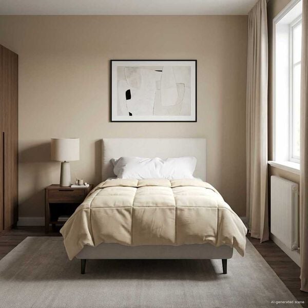 vidaXL Edred&oacute;n de Verano Acolchado Crema 140 x 200 cm Microfibra