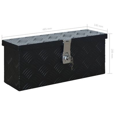 vidaXL Caja de aluminio 485x140x200 mm negra