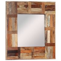 vidaXL Espejo de pared madera maciza reciclada 50x50 cm