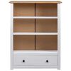 vidaXL Librer&iacute;a de madera maciza pino estilo Panam&aacute; blanco 80x35x110 cm