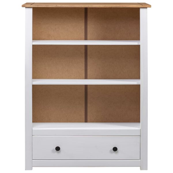 vidaXL Librer&iacute;a de madera maciza pino estilo Panam&aacute; blanco 80x35x110 cm