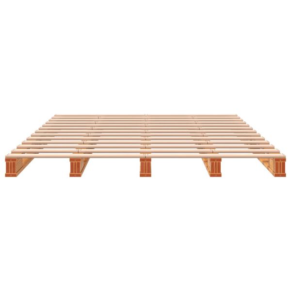 vidaXL Cama de palets madera maciza de pino marr&oacute;n cera 140x200 cm