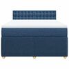 vidaXL Cama box spring con colch&oacute;n tela azul 140x190 cm