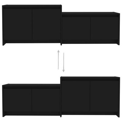 vidaXL Mueble para TV madera contrachapada negro 146,5x35x50 cm