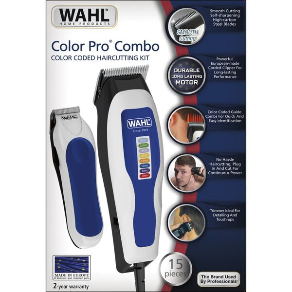 Wahl cortapelos y recortadora "Combo Color Pro" de 15 piezas 1395.0465