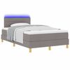 vidaXL Cama Box Spring LED con colch&oacute;n con LED Taup&eacute; 120 x 190 cm tela
