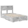 vidaXL Estructura de cama con cabecera Gris Concreto 135 x 190 cm
