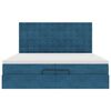 vidaXL Cama otomana con colchones y luces LED azul oscuro 200x200 cm