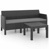vidaXL Set de muebles de jard&iacute;n 2 pzas cojines PP rat&aacute;n gris antracita
