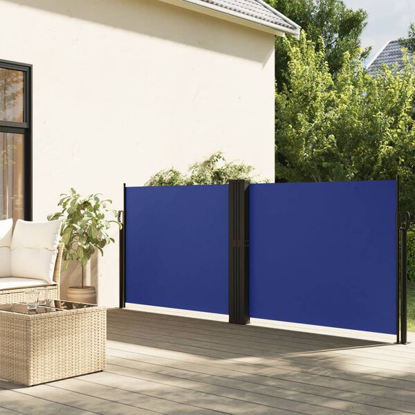 vidaXL Toldo lateral retr&aacute;ctil azul 140x1200 cm