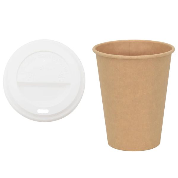 vidaXL Vasos de café de papel con tapa 1000 uds 12oz 300ml
