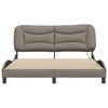 vidaXL Estructura de cama con LED sin colch&oacute;n Hvar tela gris taupe 160x200 cm