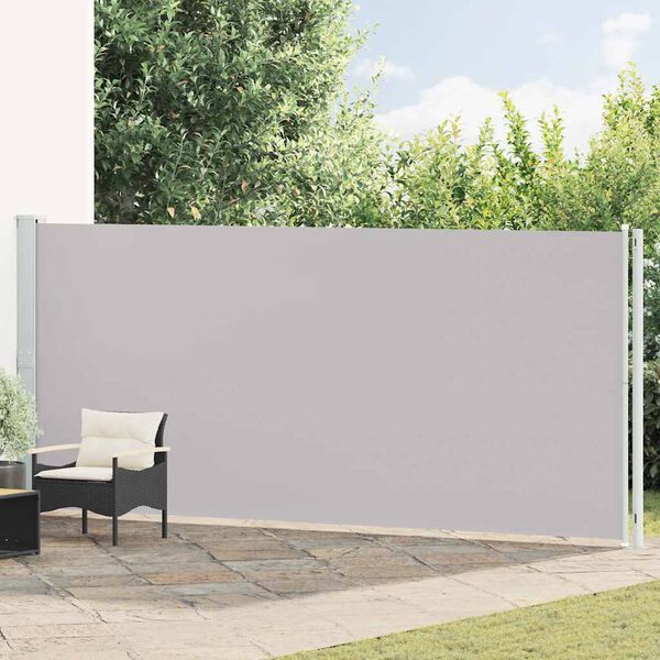 vidaXL Toldo lateral retr&aacute;ctil de jard&iacute;n gris 180x600 cm