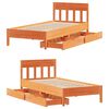 vidaXL Estructura de cama sin colch&oacute;n madera maciza marr&oacute;n 90x190 cm
