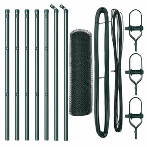 vidaXL Poste de Valla Verde 10 x 0,4 m (malla de 13 mm) Acero y PVC