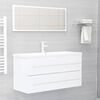 vidaXL Juego de muebles de ba&ntilde;o 2 pzas madera contrachapada blanco