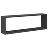 vidaXL Estantes cubo de pared 2 uds contrachapado gris 80x15x26,5 cm