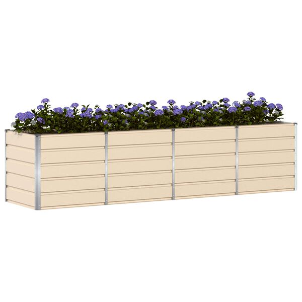 vidaXL Jardinera Marfil 240 x 80 x 75 cm Acero