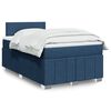 vidaXL Cama box spring con colch&oacute;n tela azul 120x190 cm