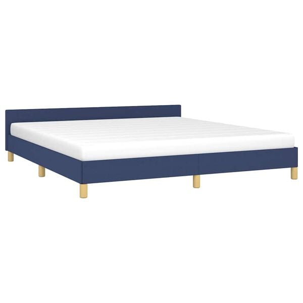 vidaXL Estructura de cama con cabecero sin colch&oacute;n tela azul 160x200cm