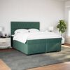 vidaXL Cama box spring con colchón terciopelo verde oscuro 200x200 cm