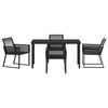 vidaXL Conjunto de Comedor de Jard&iacute;n 5 pcs Negro