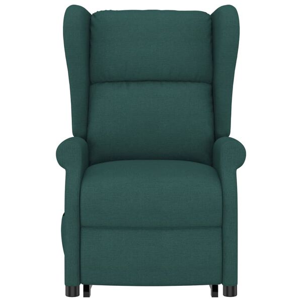 vidaXL Sill&oacute;n elevable tela verde oscuro