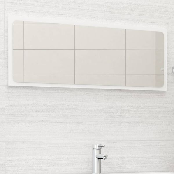 vidaXL Espejo de ba&ntilde;o madera contrachapada blanco 100x1,5x37 cm