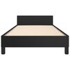 vidaXL Estructura de cama con cabecero sin colch&oacute;n negro 90x200 cm
