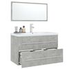 vidaXL Conjunto de muebles de ba&ntilde;o 3 piezas gris hormig&oacute;n