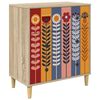 vidaXL Cajonera ESSEN Estampado de girasoles 66 x 36,5 x 75 cm Sonoma