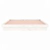 vidaXL Estructura cama LED sin colch&oacute;n madera maciza blanco 160x200 cm