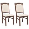 vidaXL Sillas de comedor con cojines, 2 unidades, color marr&oacute;n, madera maciza, caucho