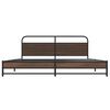 vidaXL Estructura de cama sin colch&oacute;n metal roble marr&oacute;n 193x203 cm