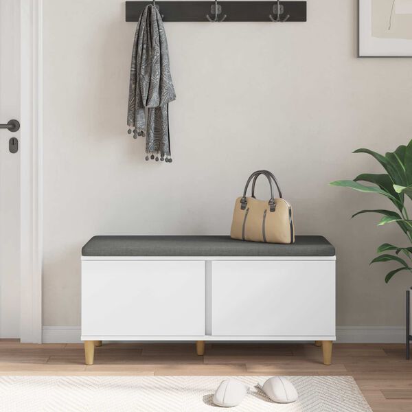 vidaXL Banco de entrada con coj&iacute;n con almacenamiento 100 x 38 x 46 cm