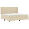 vidaXL Cama tipo Box Spring con colch&oacute;n Crema 200 x 200 cm tela