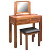 vidaXL Tocador con taburete y espejo madera de acacia maciza
