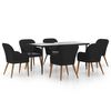 vidaXL Juego de comedor de jard&iacute;n 7 piezas con cojines negro
