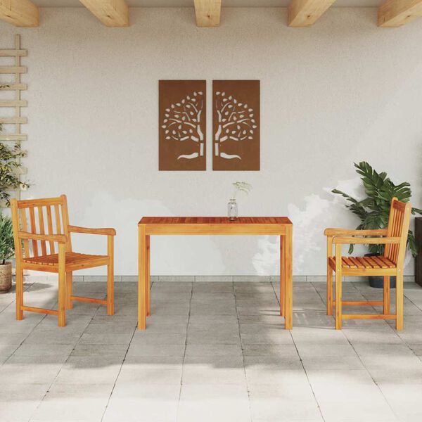 vidaXL Conjunto de Comedor de Jardín 3 pcs Marrón