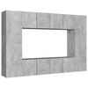 vidaXL Set de muebles de sal&oacute;n 8 pzas madera ingenier&iacute;a gris hormig&oacute;n