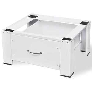 vidaXL Soporte pedestal para lavadora blanco con caj&oacute;n
