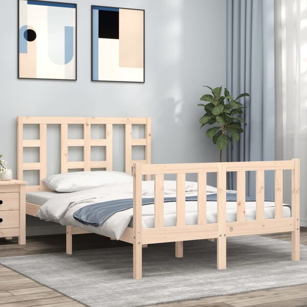 vidaXL Estructura de cama sin colch&oacute;n madera de pino maciza 120x200 cm