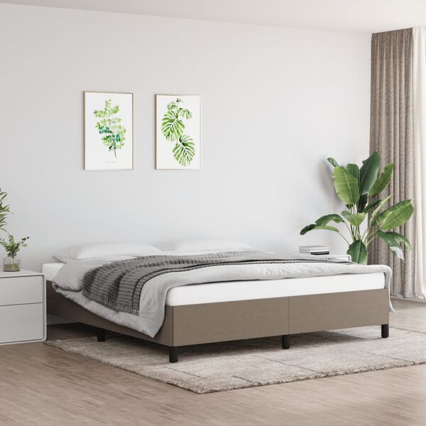 vidaXL Cama sin colch&oacute;n tela gris taupe 180x200 cm