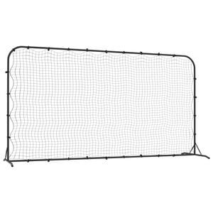 vidaXL Red de rebote de f&uacute;tbol HDPE negrp 366x90x183 cm