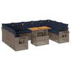 vidaXL Set de sof&aacute;s de jard&iacute;n y cojines 10 pzas rat&aacute;n sint&eacute;tico gris