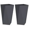 vidaXL Jardinera 2 uds. Antracita 40 x 40 x 75 cm Acero